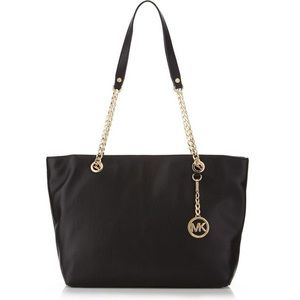 Michael Kors Black Large Jet Set Chain Tote